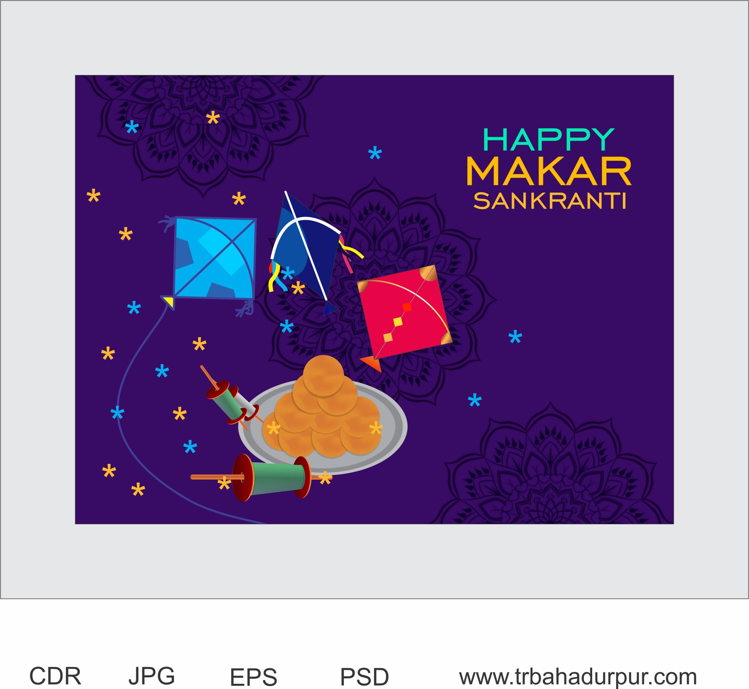 makar sankranti colorfull design cdr file