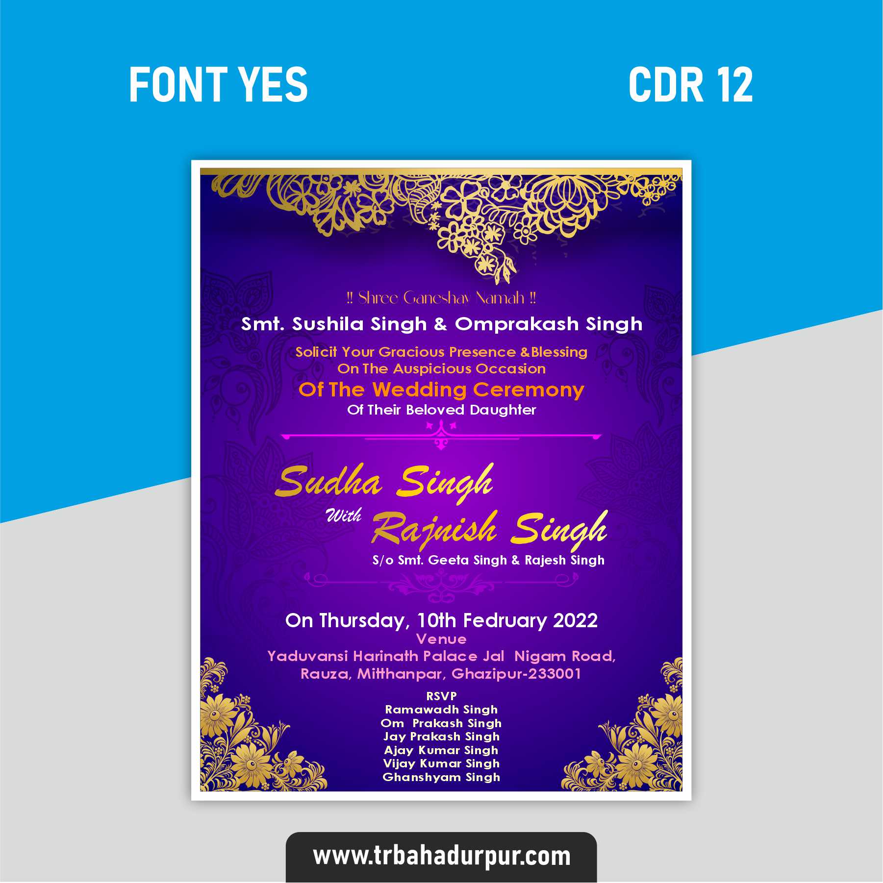 Wedding Invitation Card Design CDR