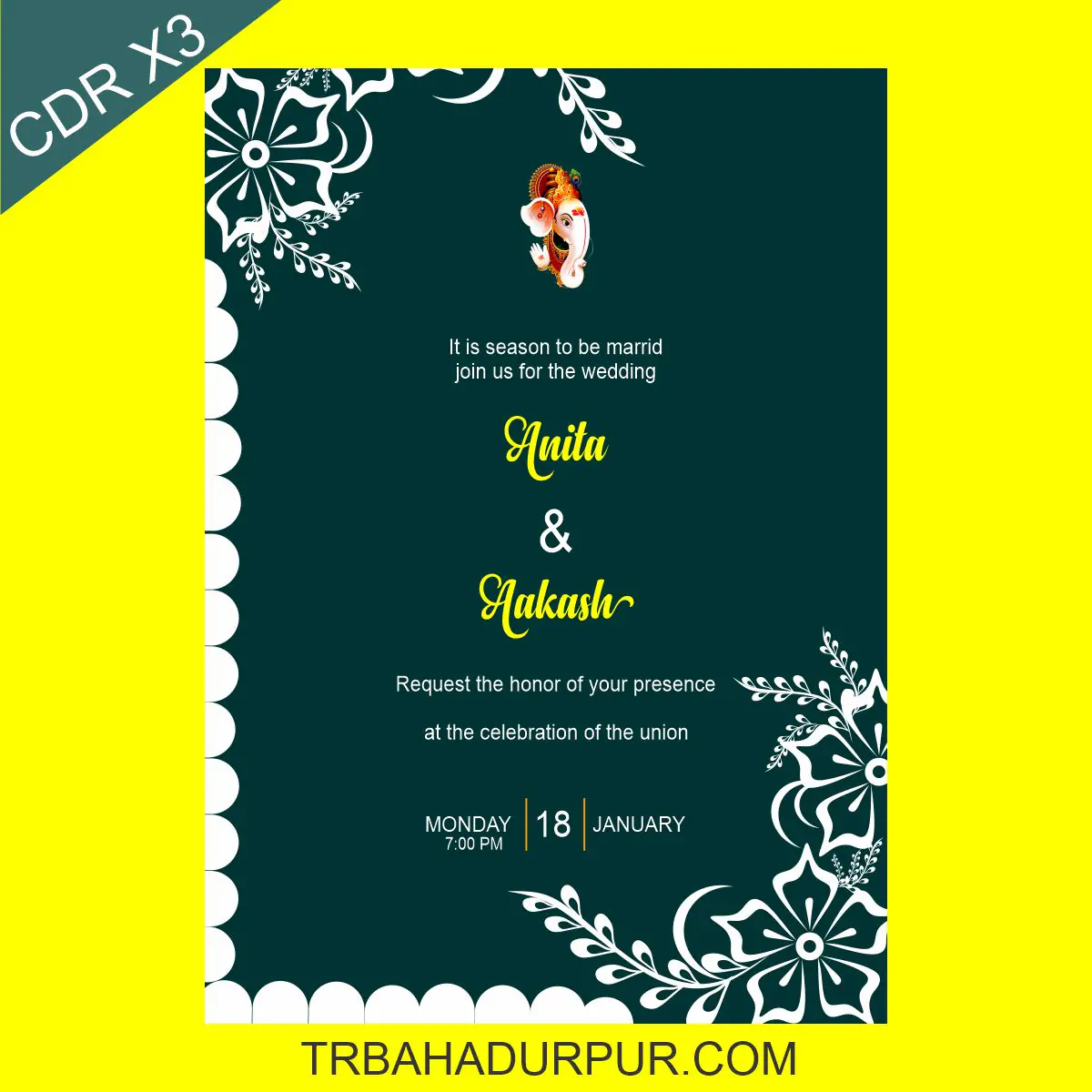 simple wedding card design