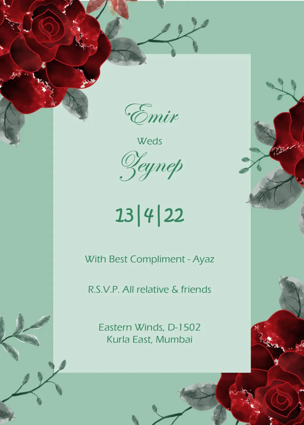 Digital wedding card illustrator file download