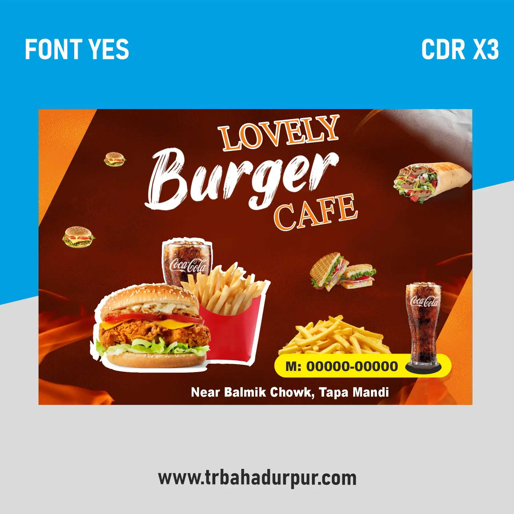 Burger Cafe Menu Card