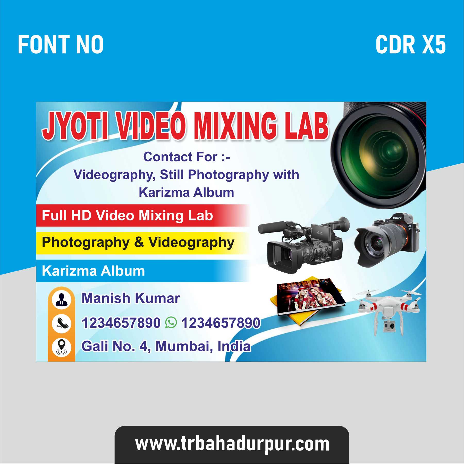 Videography Studio and online csc Visiting Card