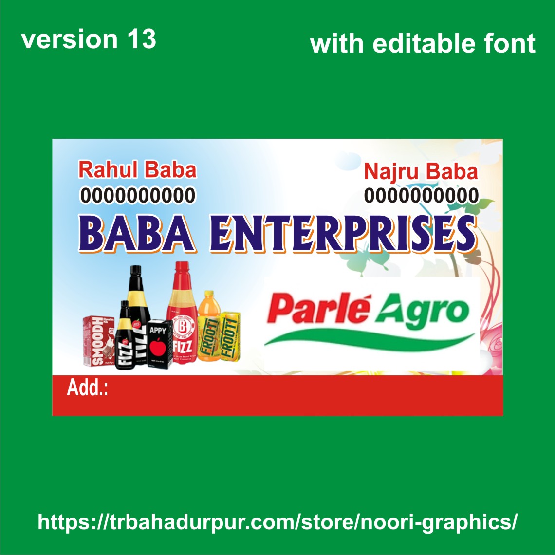 cold drink visiting card business card flex banner