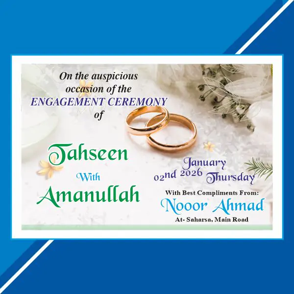 Engagement Invitation Card Cdr