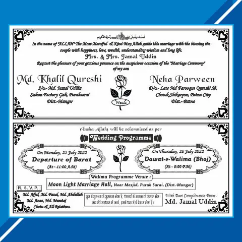 Wedding Card English Matter Cdr File