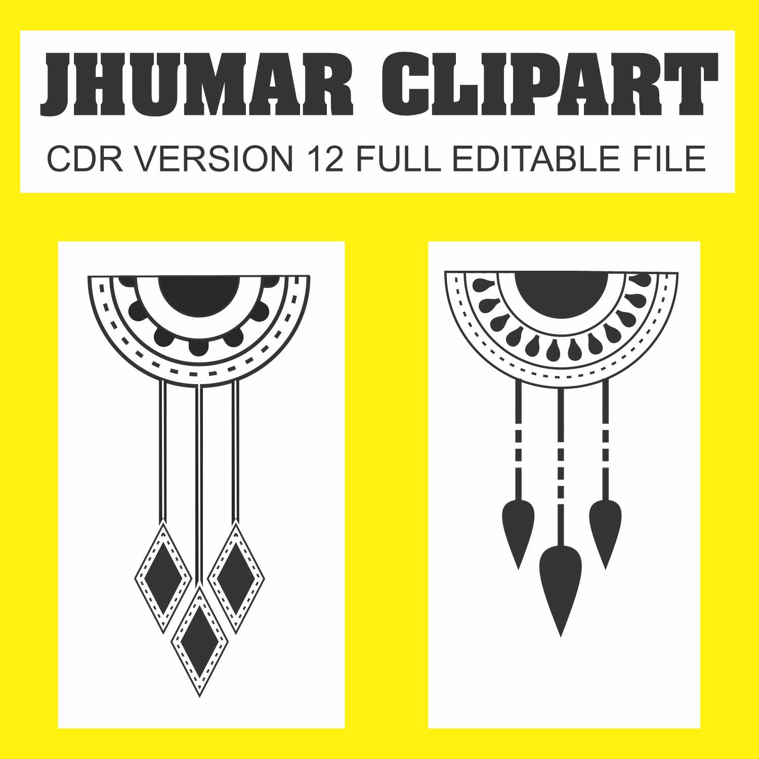 Black in white jhumar