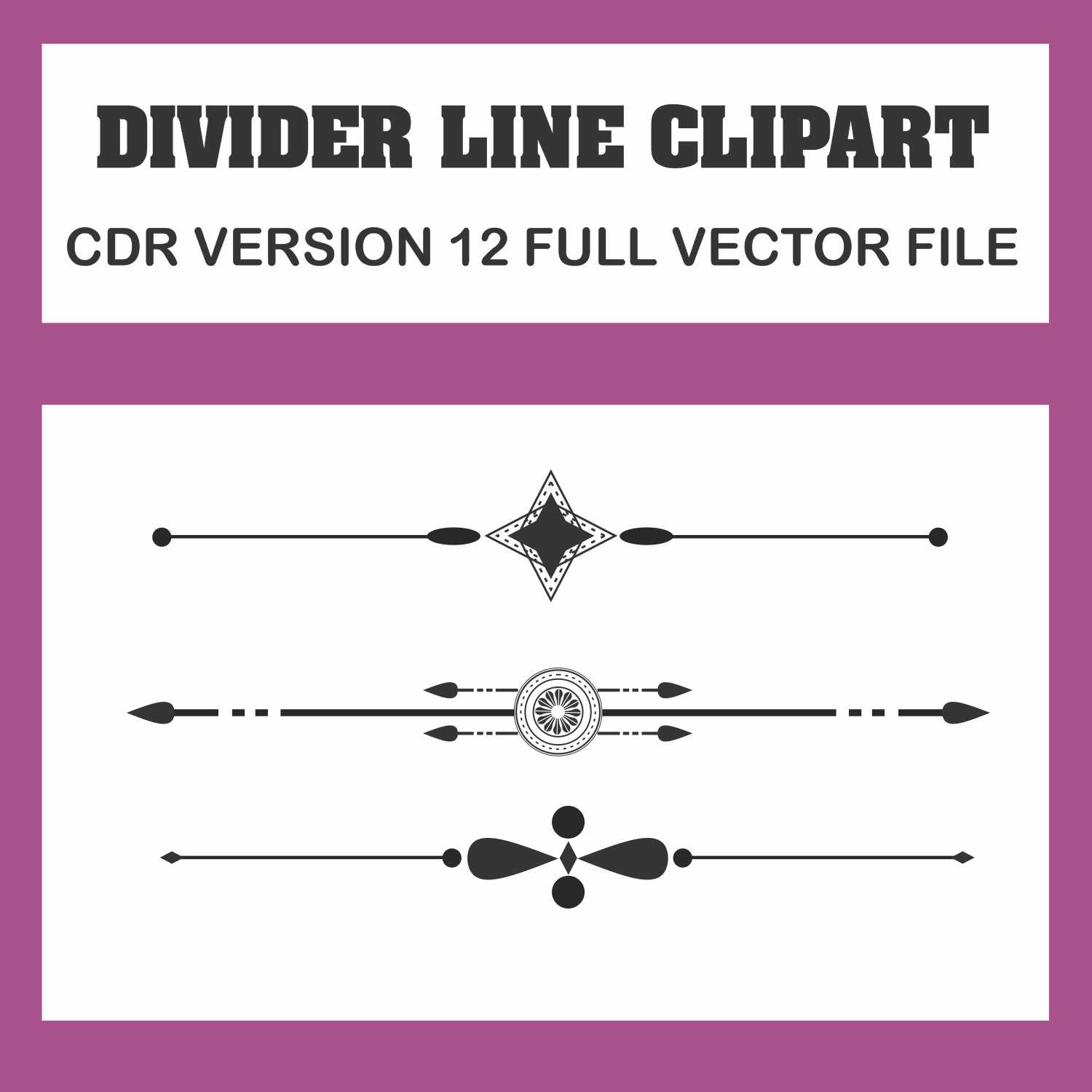 Blacle line divider clipart