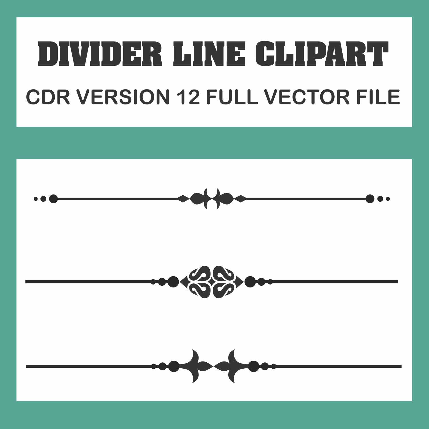 Decorative Line Divider Black White