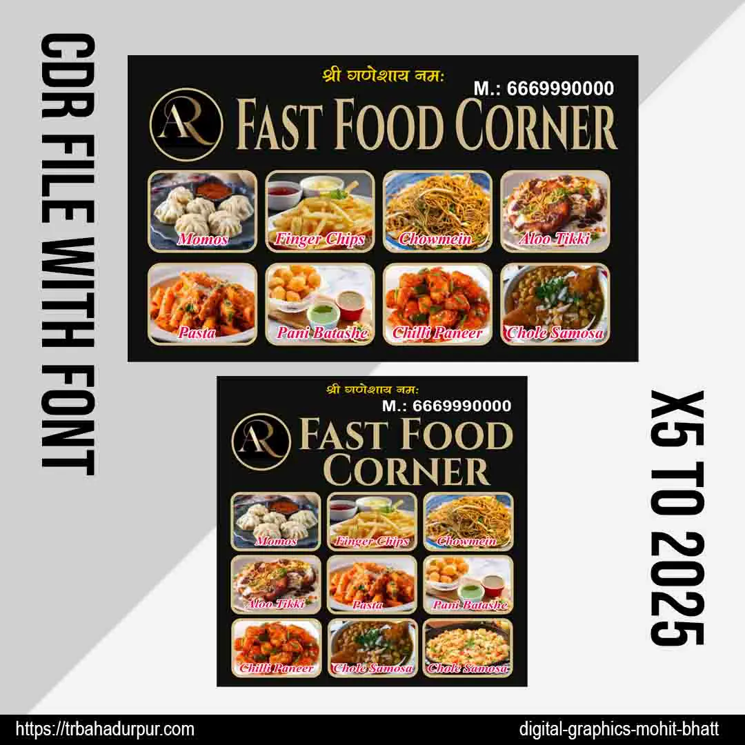 Fast Food Corner Banner Design CDR File