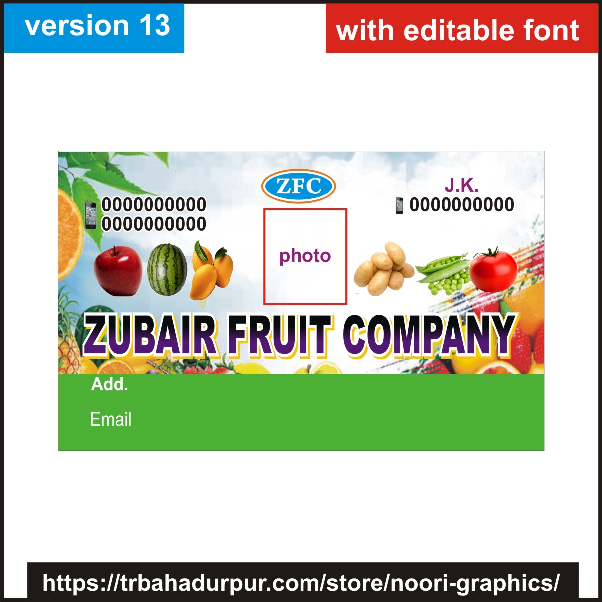 fruit shop visiting card business card flex banner