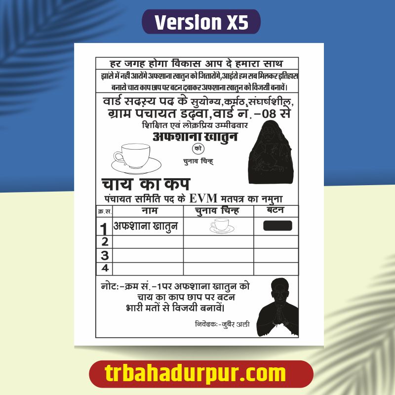 Election ballot paper Black & White