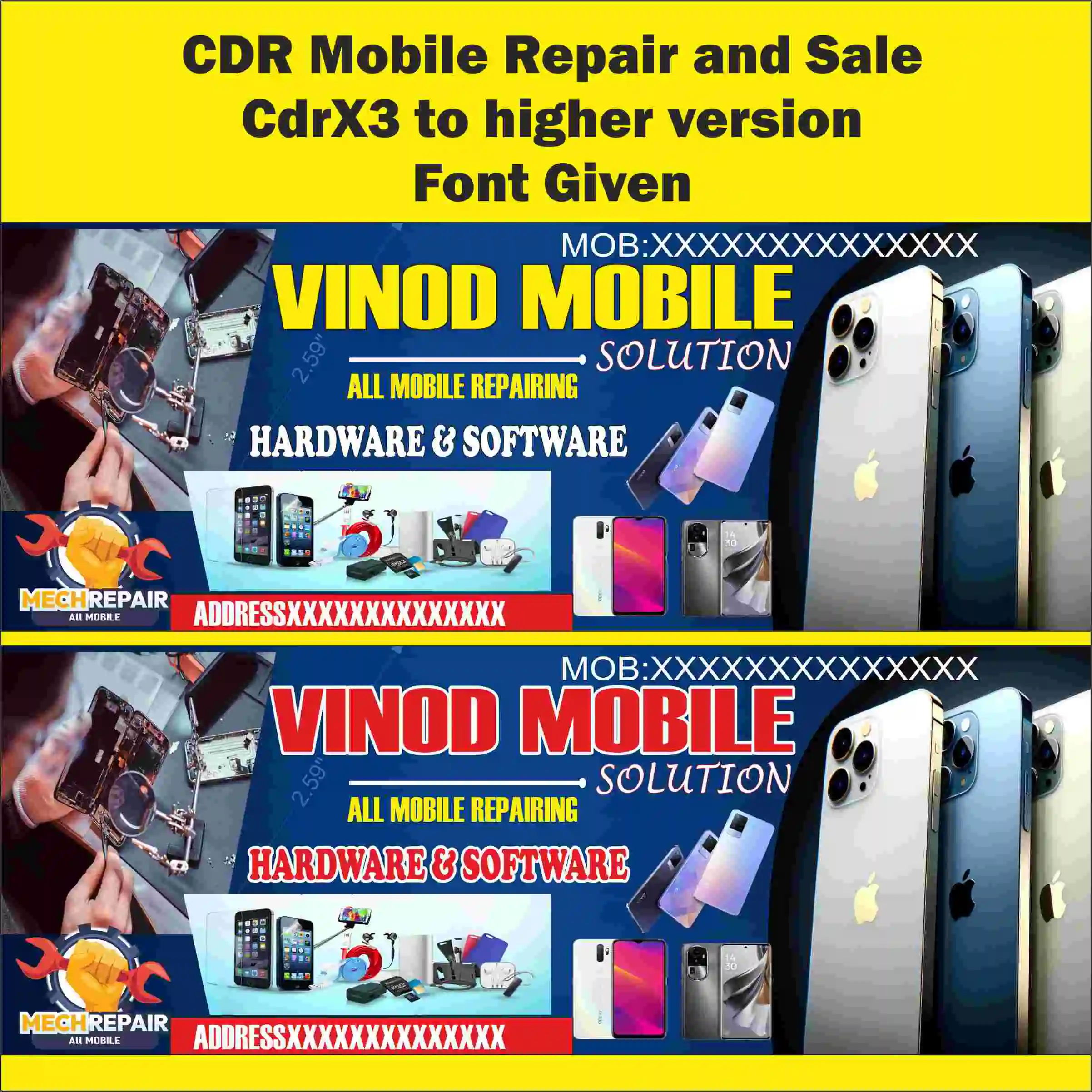 Mobile Repair and Sale Cdr Design