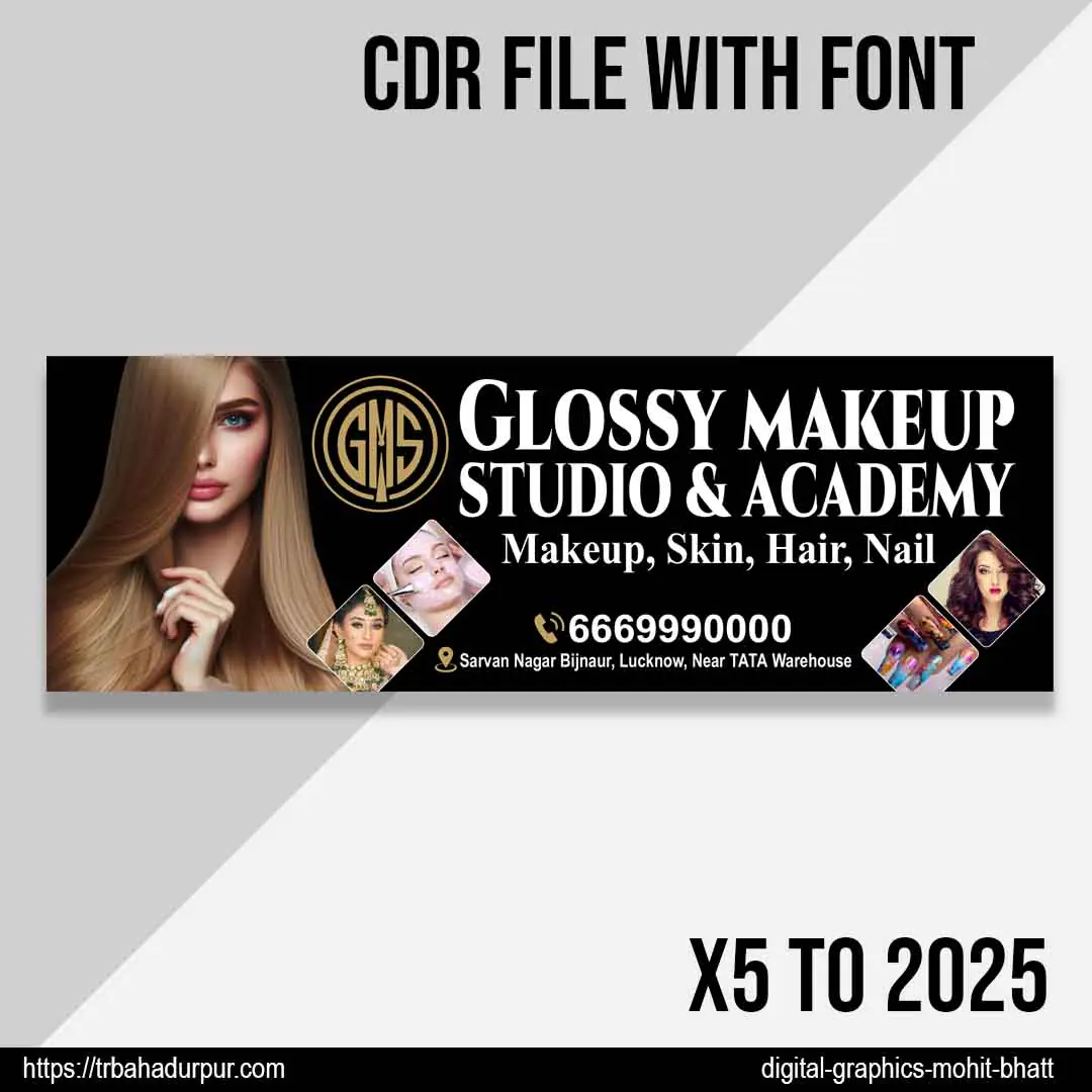 Beauty Parlour Display Flex Board Design CDR
