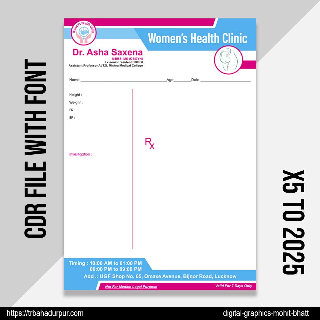 Doctor Clinic Letterhead Design CDR File