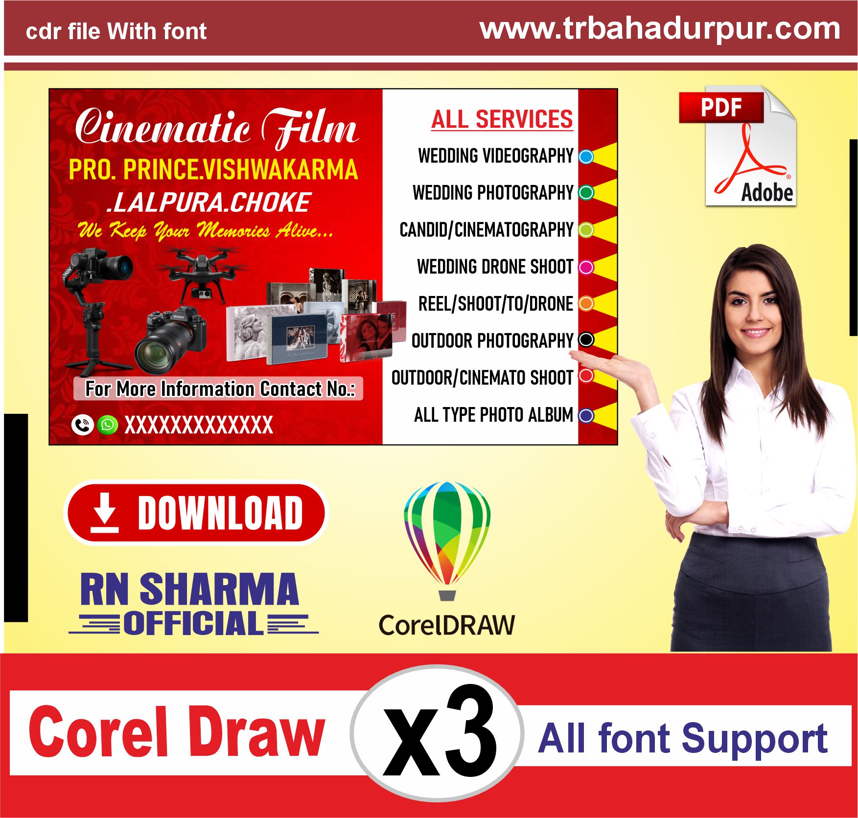New Videography & Photography Visiting Card ( CDR & PDF)