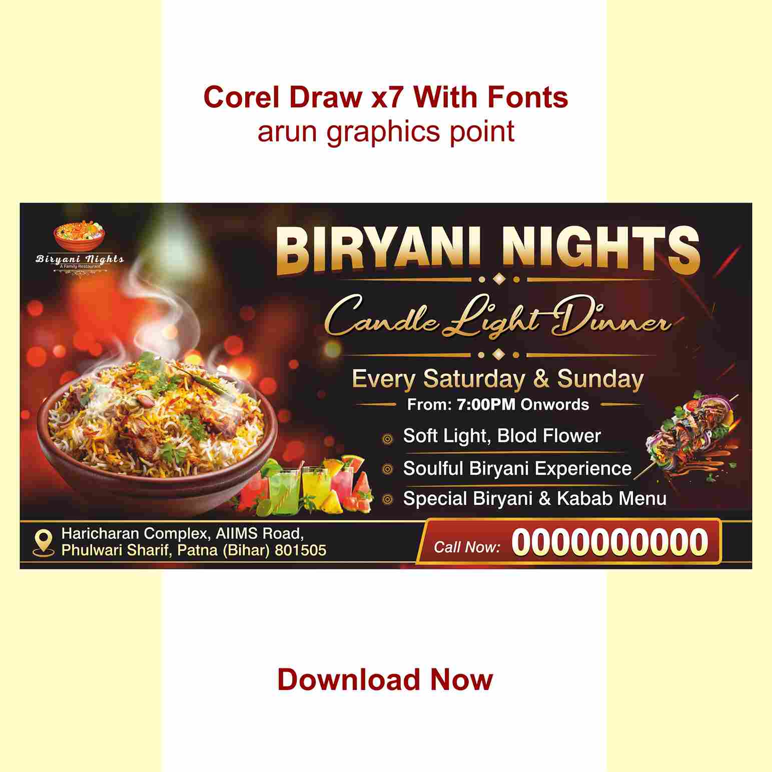 Biryani Nights Banner design