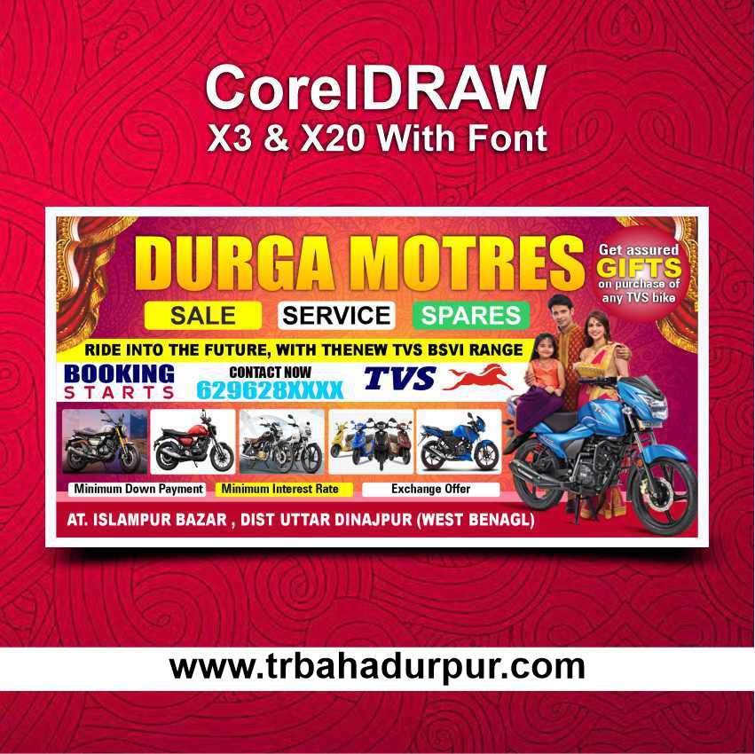 Bike Showroom Banner Design CDR File