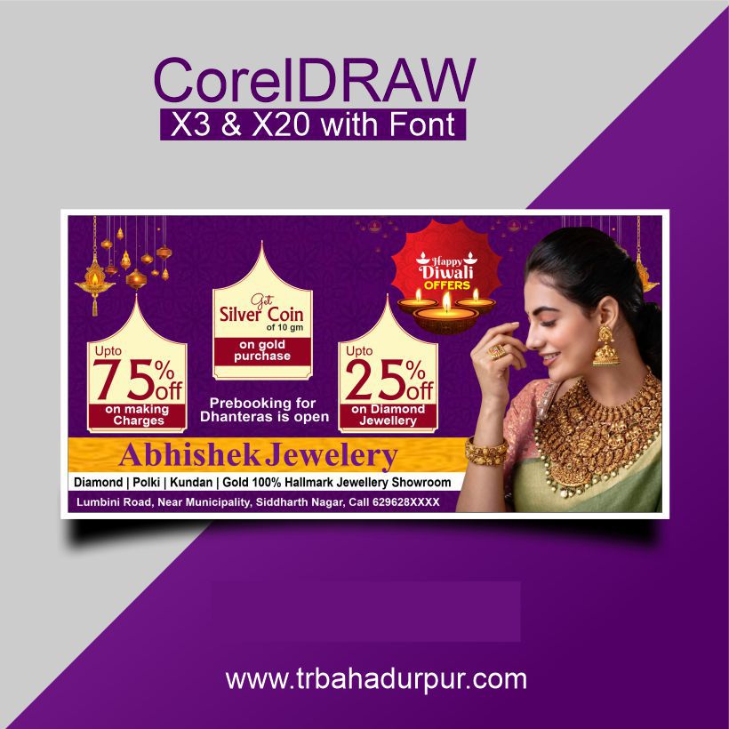 Diwali Jewellery Banner Design CDR File