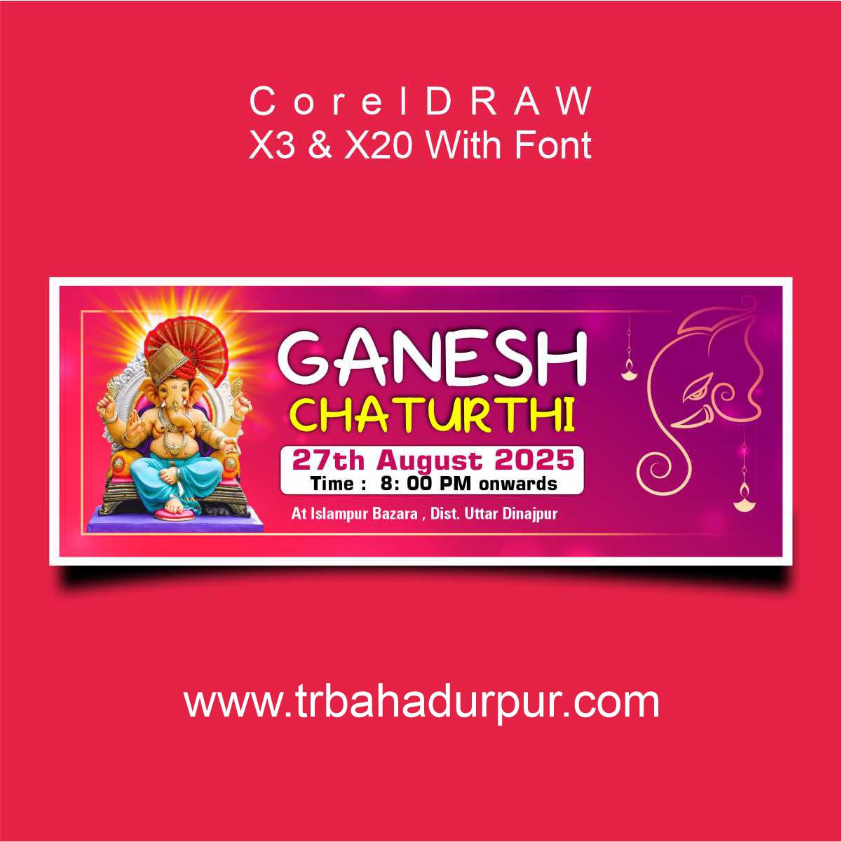Ganesh Puja Banner & Flex Design 2025 CDR File