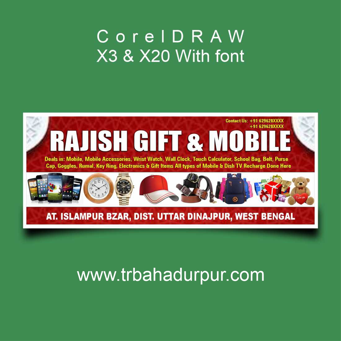 Gift & Mobile Shop Banner Design CDR File
