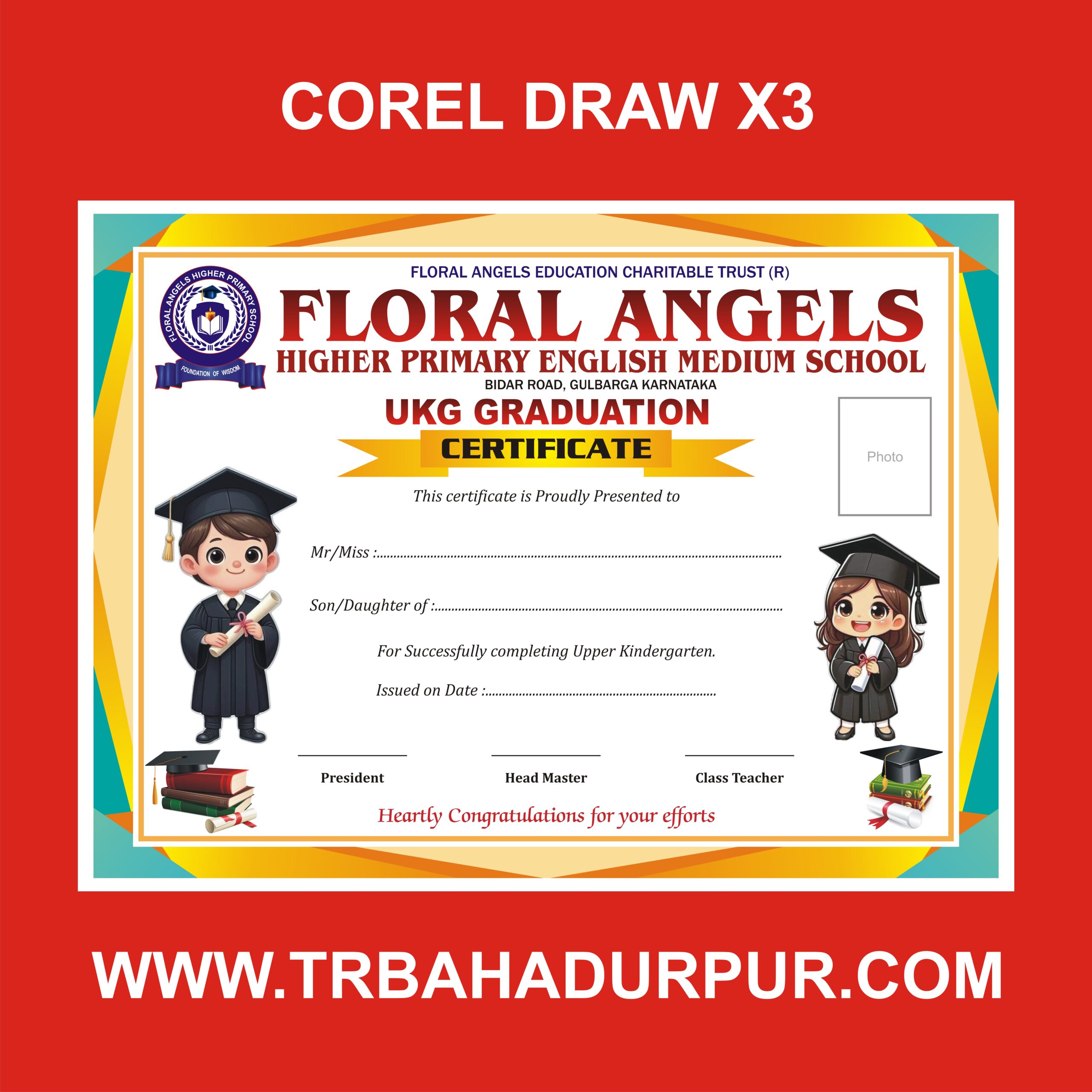 School Certificate of UKG Graduation Day