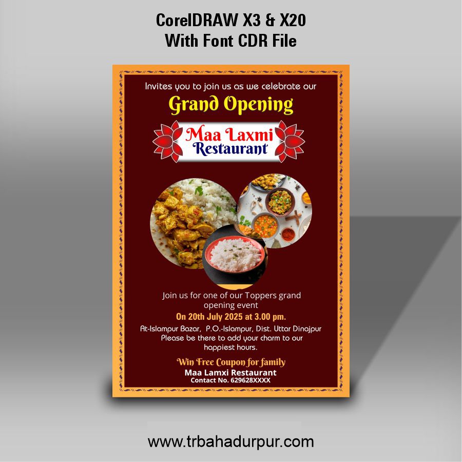 Hotel & Restaurant Opening Card CDR File