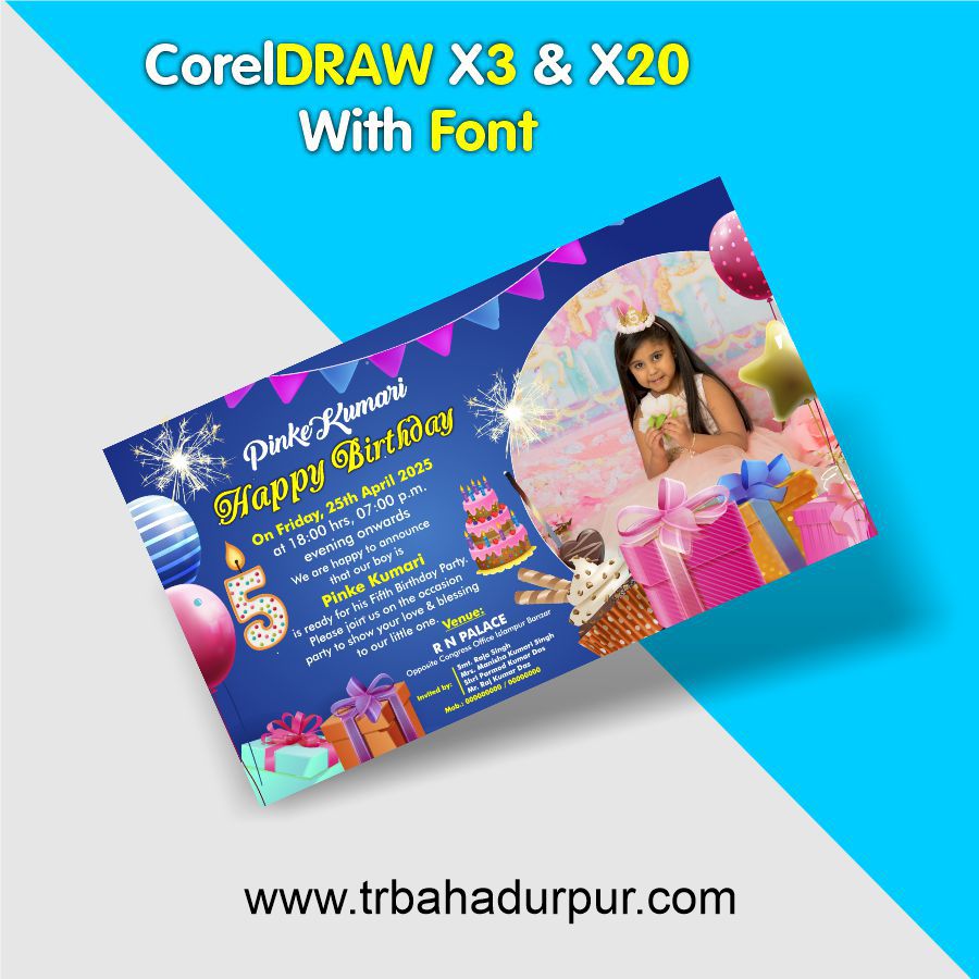 New Birthday Party Invation Card CDR File