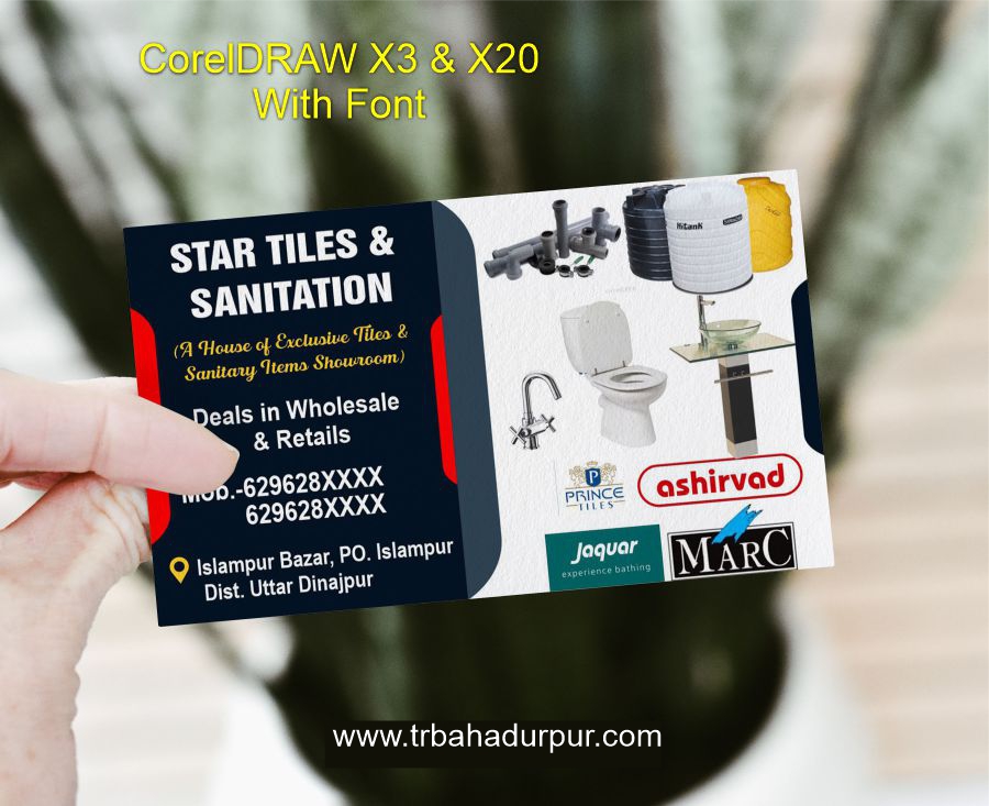 Star Tiles & Sanitation Visiting Card CDR File