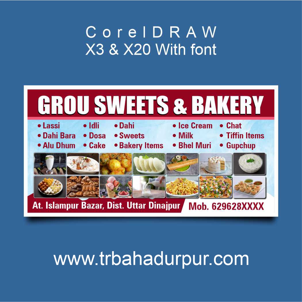 Sweets & Bakery Banner Design CDR File