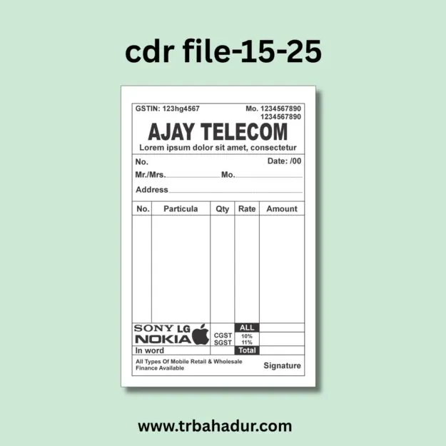 AJAY MOBILE BIL BOOK DESIGN