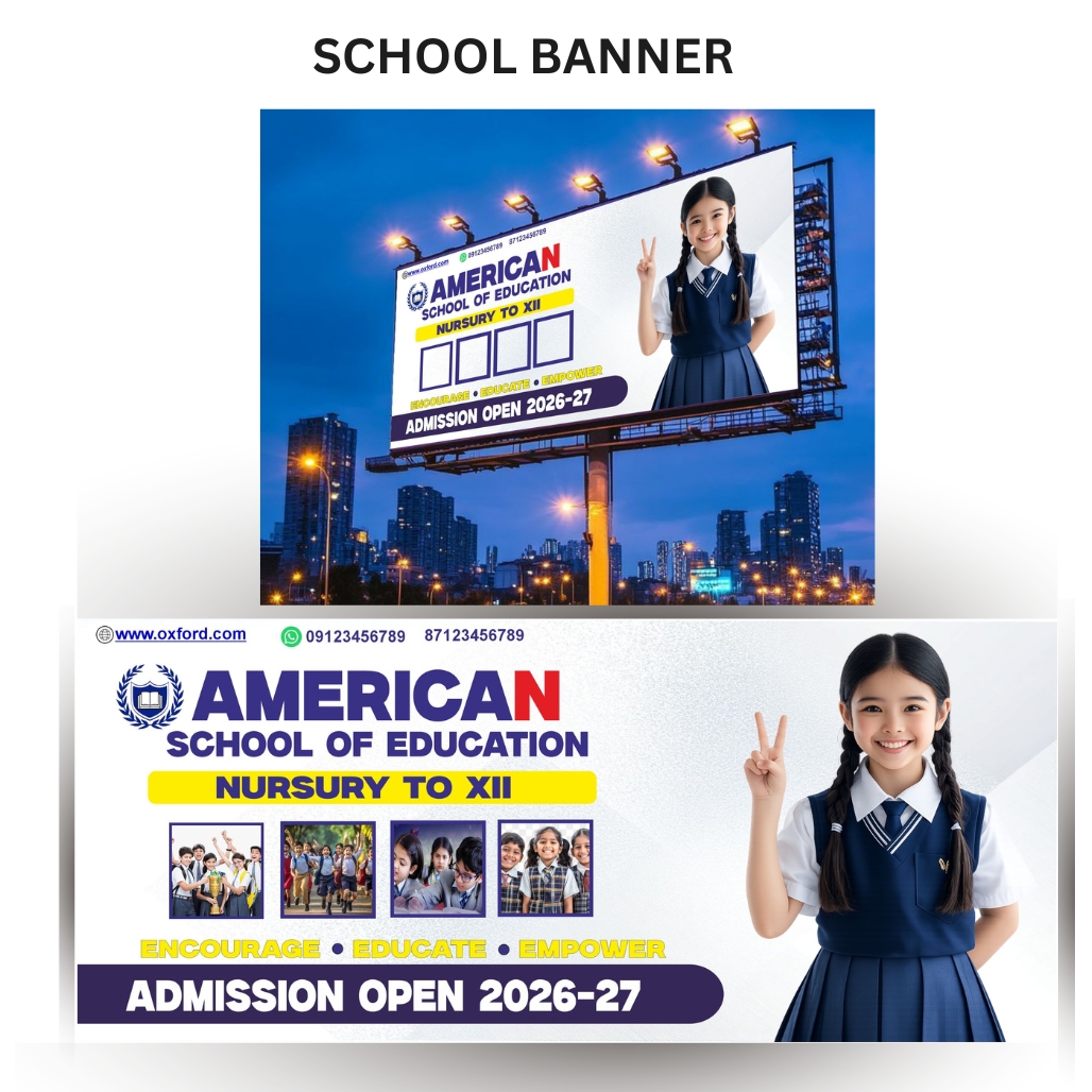 School Admission banner design cdr file 2025 with font