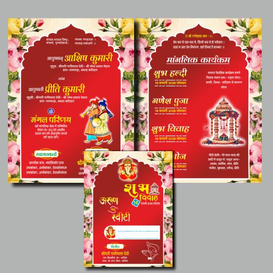 Digital Hindu Wedding Card Design Cdr File
