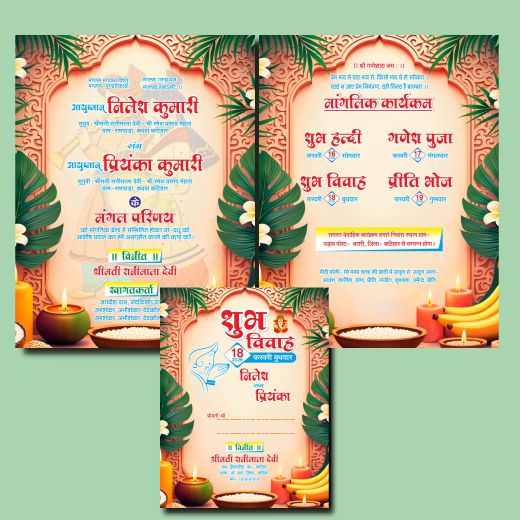 Digital Hindu Shadi Card Design cdr file