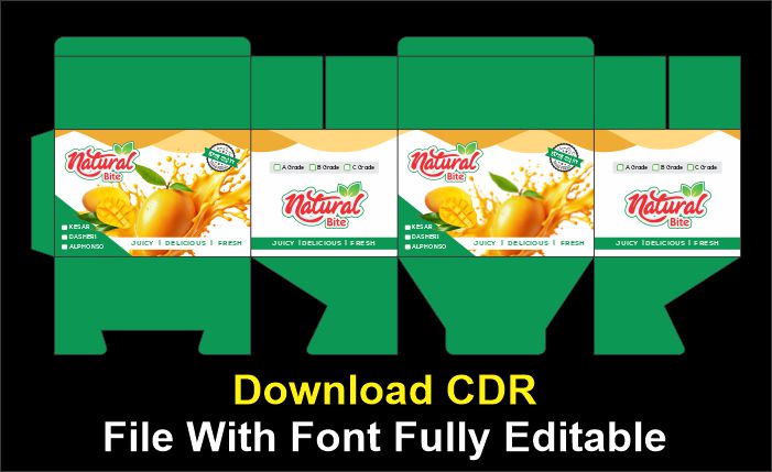 Mango Box CDR Editable File With Font Corel Draw X3