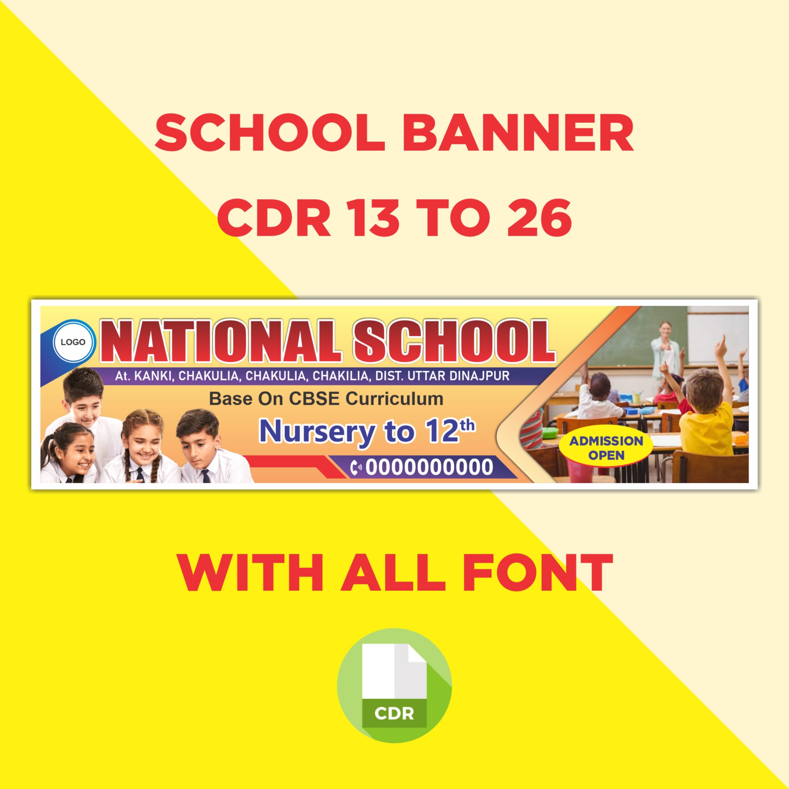 School Banner Design CDR