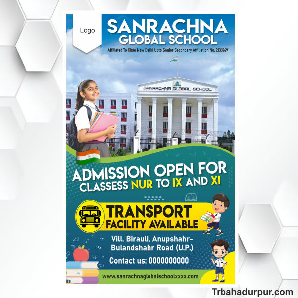 School banner template design cdr file