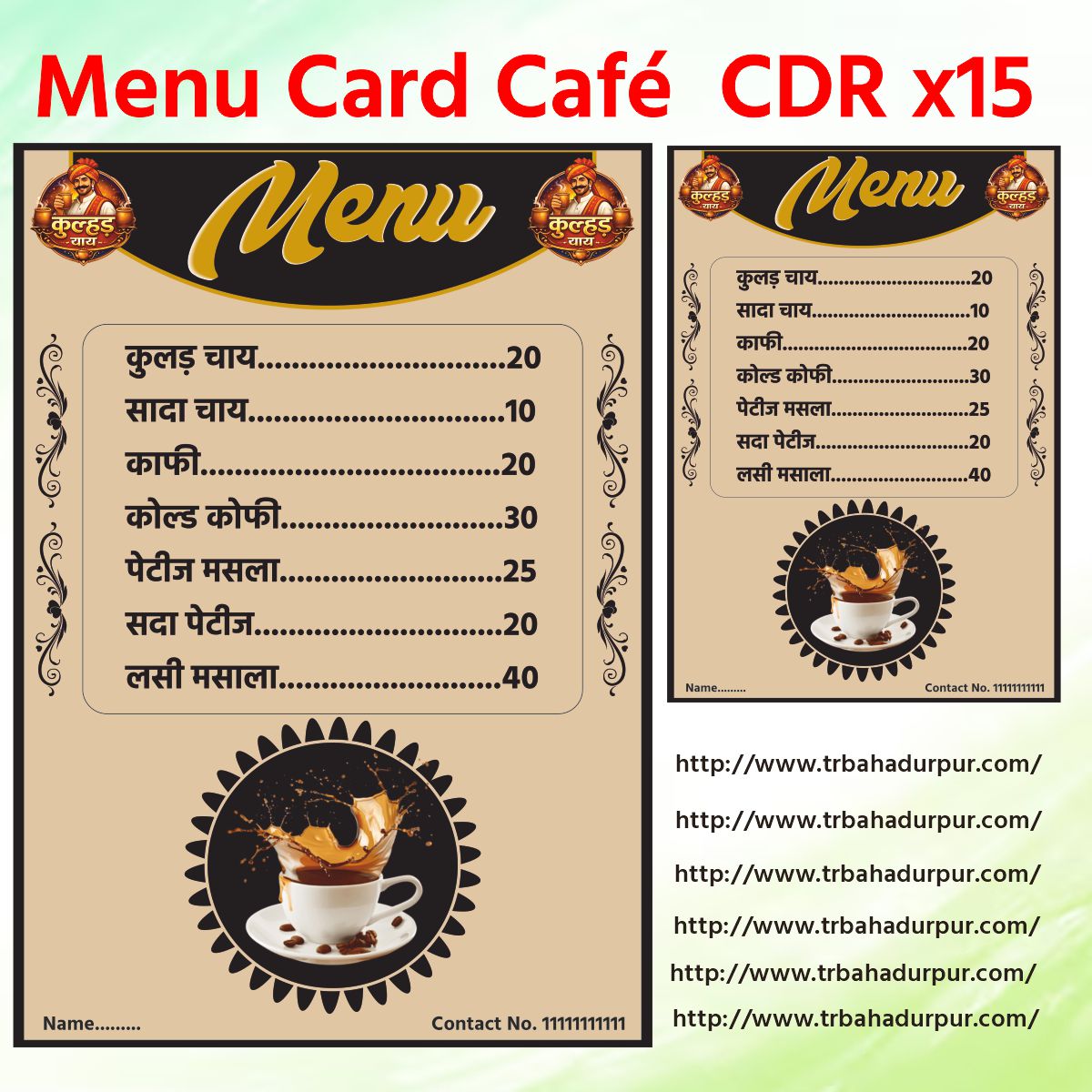 Menu Card Cafe Cdr New Desigin