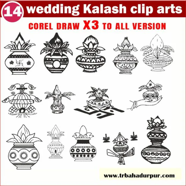 Latest And wedding Kalash clipart packge