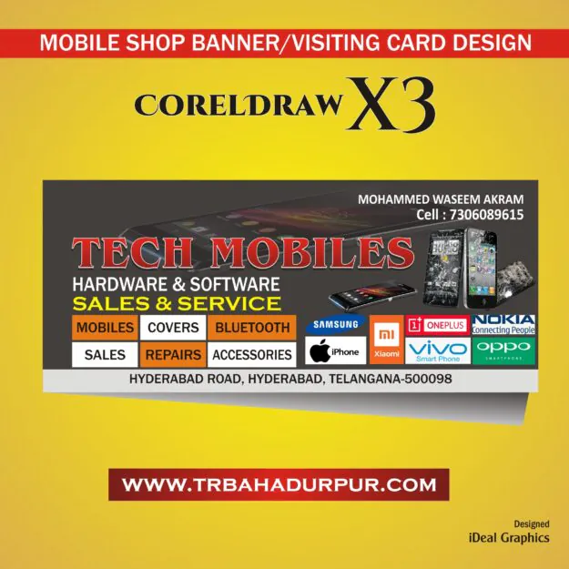 MOBILES Shop Banner and Visiting Card