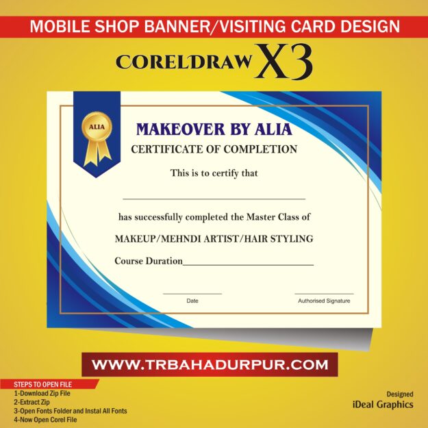 beauty Parlour Training Certifice Design