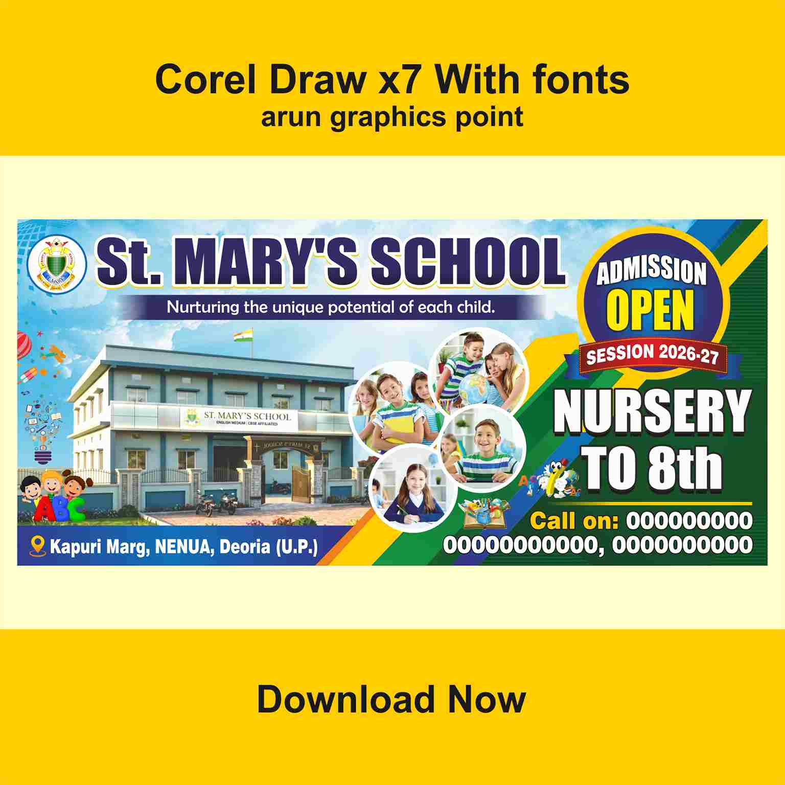 School Banner Design 2026 | Admission Open 2026 Banner design