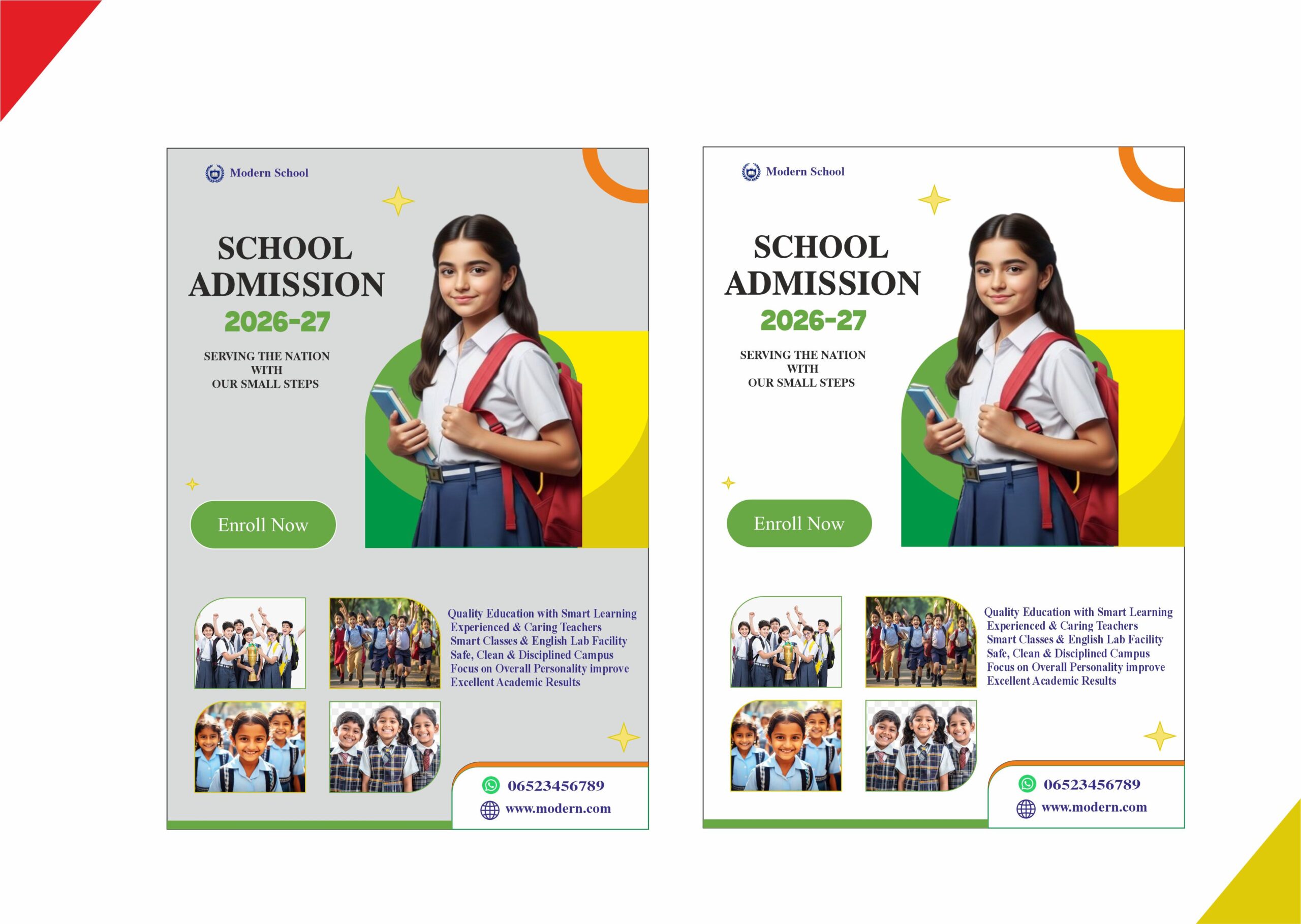 School Admission flyer a4 size fully editable