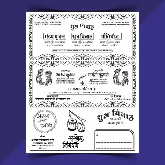 trending hindu wedding card cdr