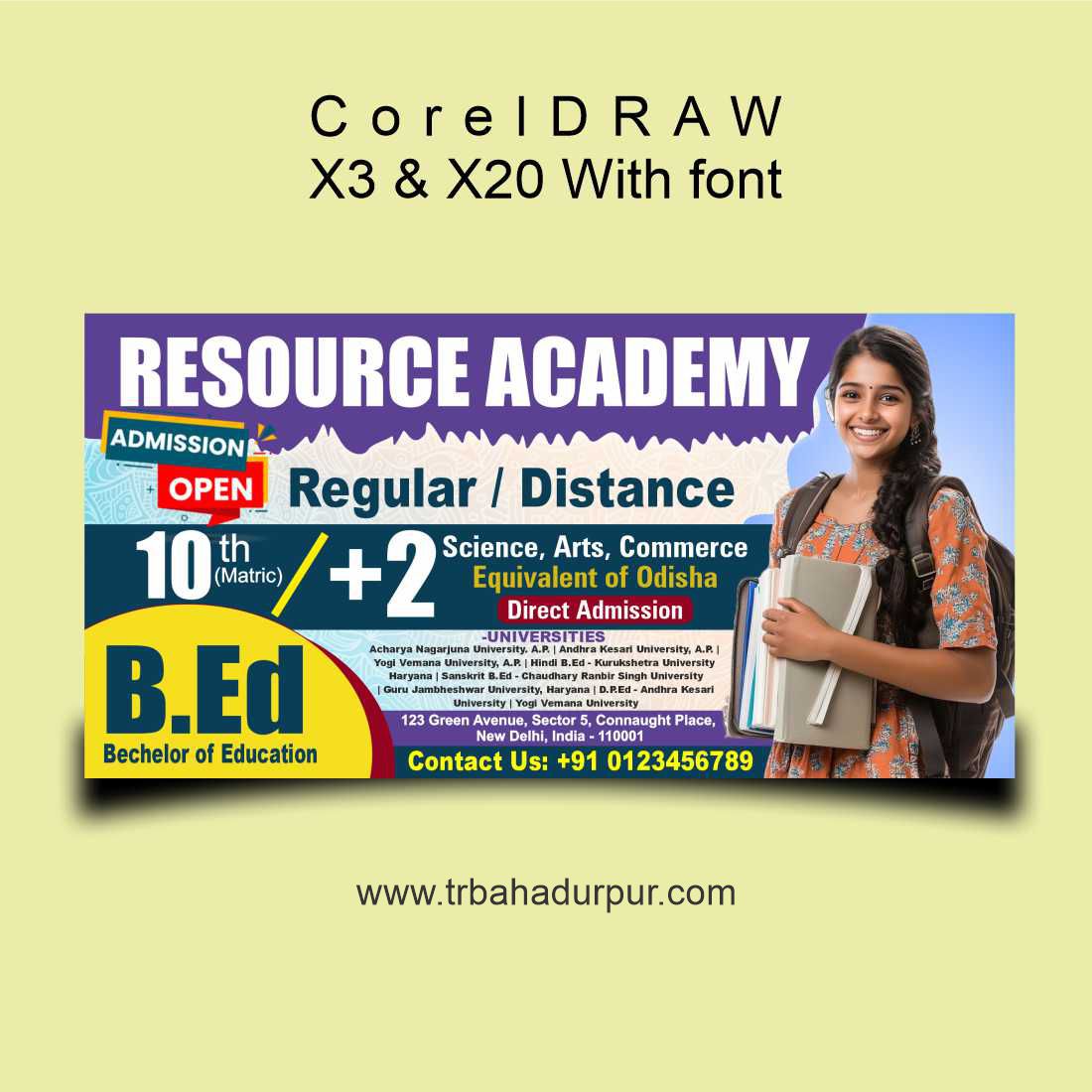 Academy Banner Design CDR File