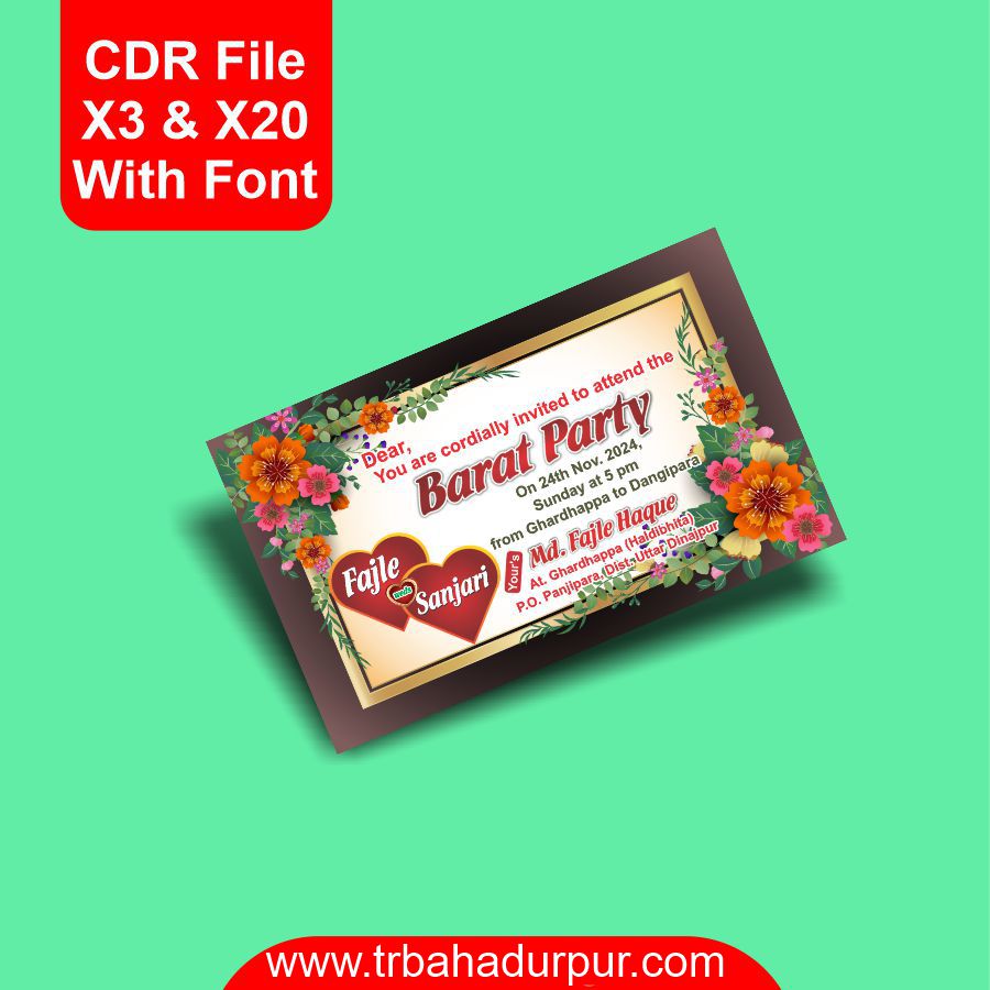 Barat Party Card Design CDR File