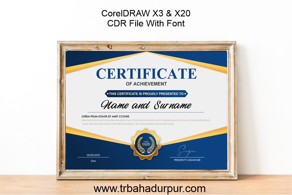 Certificate Template Design CDR File