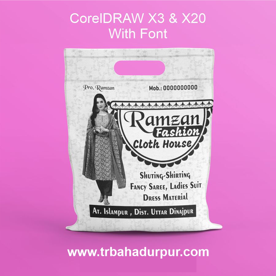 Cloth Shop Carry Bag Design CDR File