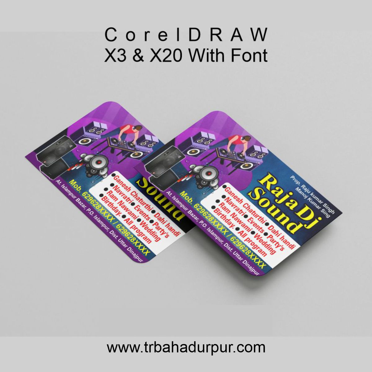 DJ Sound Visiting Card Design CDR File
