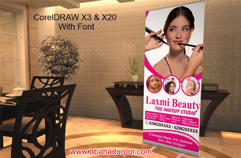 Makeup Studio Stand Banner CDR File