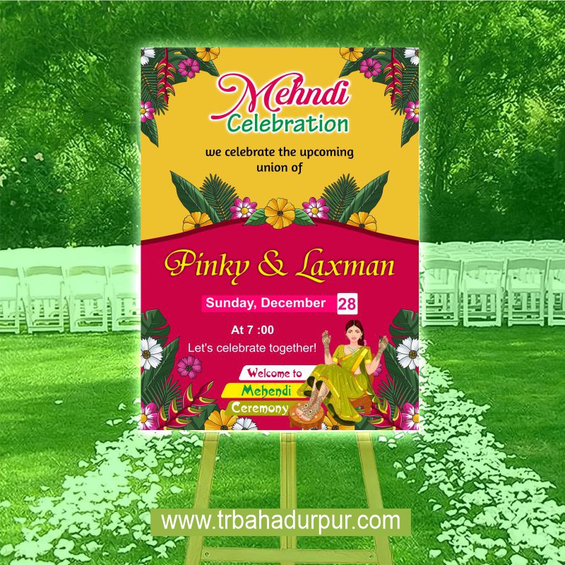 Mehndi Celebration Banner Design CDR File